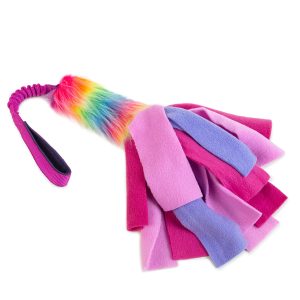 Rainbow Faux Fur Bungee with Fleece Strips