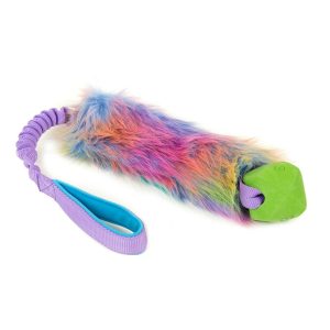 Rainbow Faux Fur Bungee with Chuckit Erratic Ball